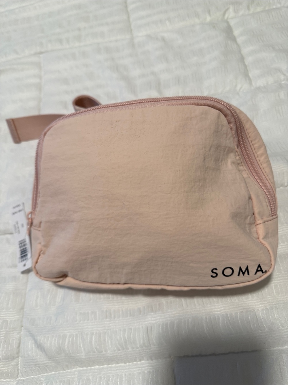 Soma Blush Pink Travel Cosmetic Pouch with Top Zip